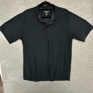 Kenneth Cole Reaction 3 button collared polo dark gray men’s size medium